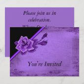 Invitation La vieille mode de la floraison Rose violette (Devant / Derrière)