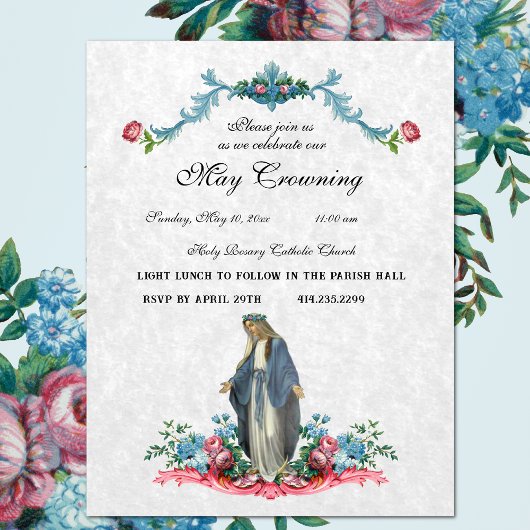 Invitation La Vierge Catholique Marie Peut Couronner L'Événem