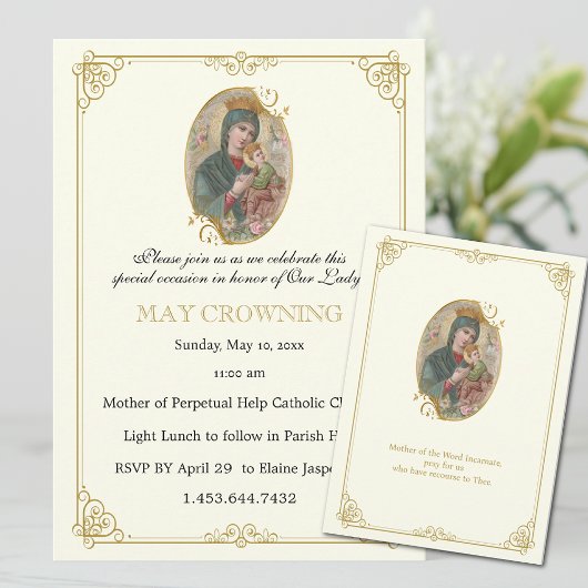 Invitation La Vierge Catholique Marie Peut Couronner L'Événem