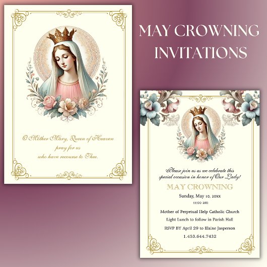 Invitation La Vierge Catholique Marie Peut Couronner L'Événem