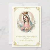 Invitation La Vierge Catholique Marie Peut Couronner L'Événem (Dos)