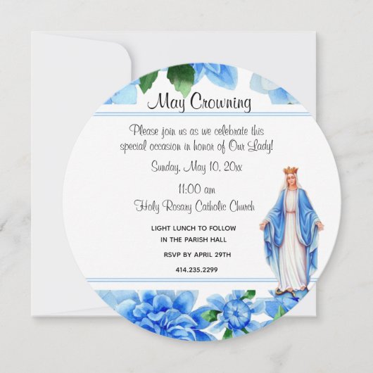 Invitation La Vierge catholique Marie pourrait couronner un é (Devant)