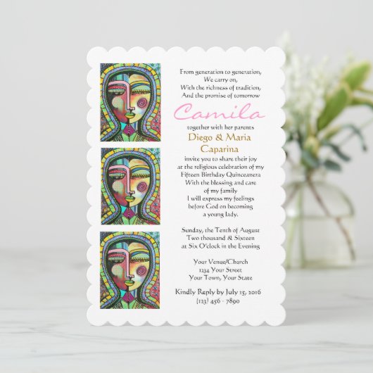 Invitation La Vierge de la Guadalupe (Debout devant)