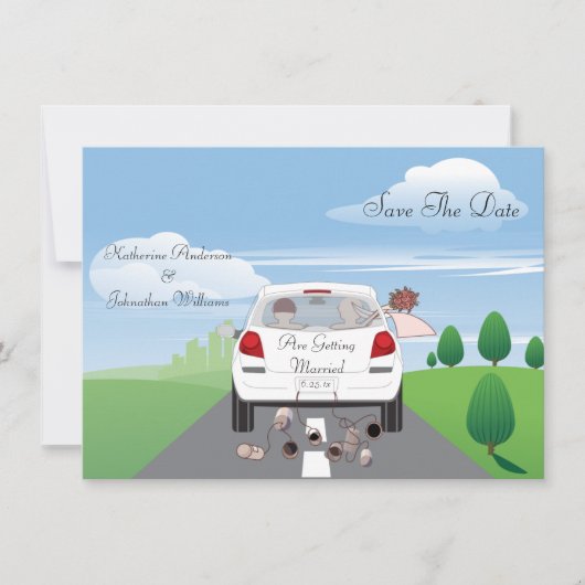 Invitation La voiture sauve la date annoncée (Devant)