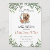Invitation Lab Retriever Chien Chien Chien Chiot Verdure Baby (Devant / Derrière)