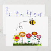 Invitation L'abeille bourdonne d'un jardin fleuri (Devant / Derrière)