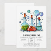 Invitation Laboratoire des enfants d'aquarelle Anniversaire (Devant / Derrière)