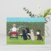 Invitation Laboratoires de partie de BBQ dans le jardin (Debout devant)