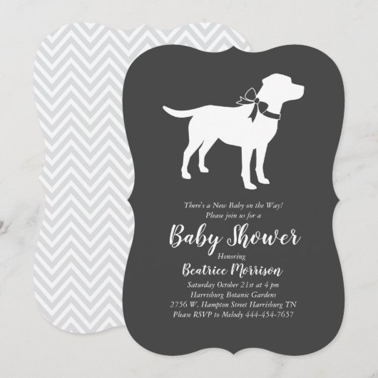 Invitation Labrador Baby shower Laboratoire neutre pour les f (Devant / Derrière)