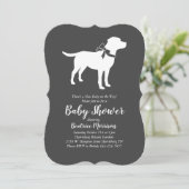 Invitation Labrador Baby shower Laboratoire neutre pour les f (Debout devant)