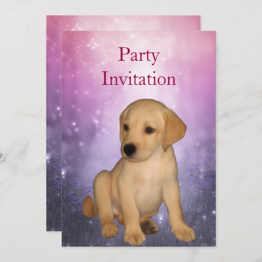 Invitation Labrador Puppy au parc (Devant / Derrière)
