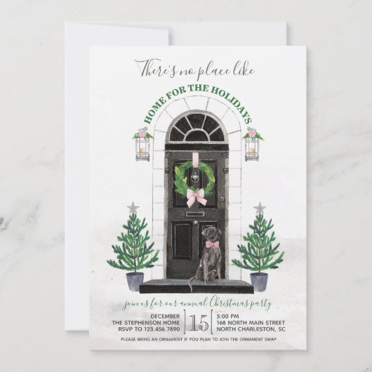 Invitation Labrador Retriever Black Lab Fête (Devant)