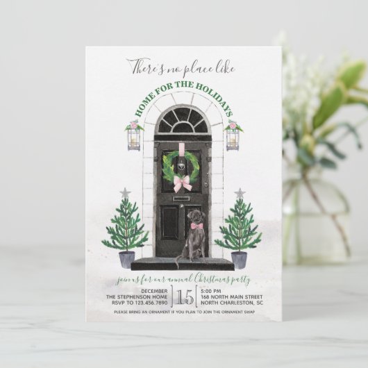 Invitation Labrador Retriever Black Lab Fête (Debout devant)