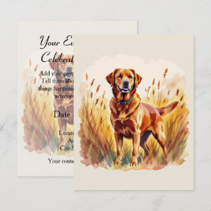 Invitation Labrador Retriever Chien Rouge Renard
