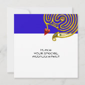 Invitation LABYRINTH ASTRAL, noir et blanc, bleu rouge (Dos)