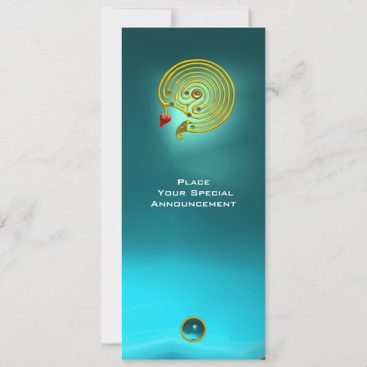 Invitation LABYRINTH HYPER, aquamarine bleu clair (Dos)