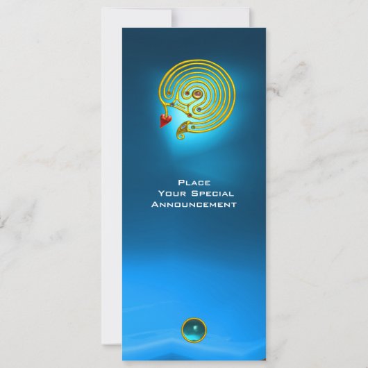 Invitation LABYRINTH HYPER, Sapphire bleu clair (Dos)