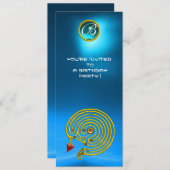 Invitation LABYRINTH HYPER, Sapphire bleu clair (Devant / Derrière)