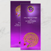 Invitation LABYRINTHE HYPER, Améthyste violet pourpre rouge v (Devant / Derrière)