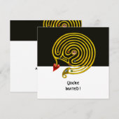 Invitation LABYRINTHE HYPER , noir et blanc (Devant / Derrière)