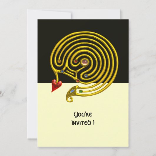 Invitation LABYRINTHE HYPER , noir et blanc (Devant)