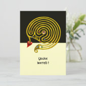 Invitation LABYRINTHE HYPER , noir et blanc (Debout devant)