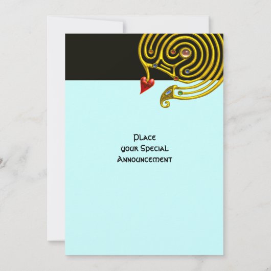 Invitation LABYRINTHE HYPER, noir et bleu (Dos)