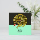 Invitation LABYRINTHE HYPER , noir et bleu (Debout devant)