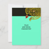 Invitation LABYRINTHE HYPER rsvp, noir et bleu (Dos)