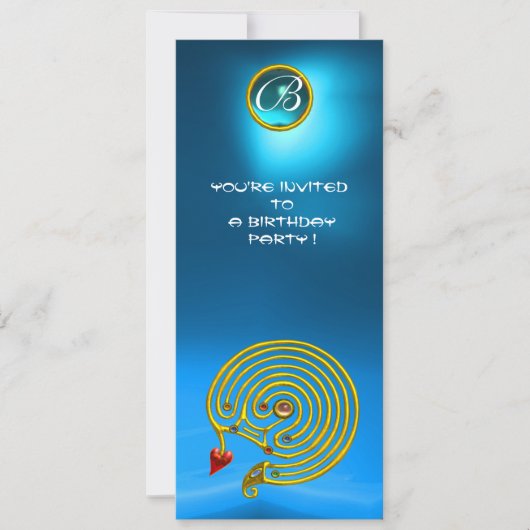 Invitation LABYRINTHE HYPER , Saphir bleu jaune vif (Devant)