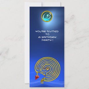 Invitation LABYRINTHE HYPER ,Saphir bleu jaune vif