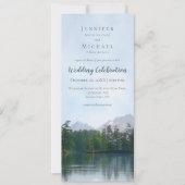 Invitation Lac dans les montagnes nature rustique mariage (Devant)
