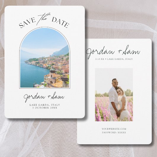 Invitation Lac de Garde Italie Mariage Enregistrer la date