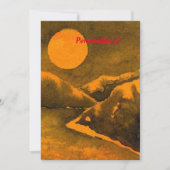 Invitation Lac de nuit avec la lune de chasse ou de moisson (Devant)