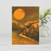 Invitation Lac de nuit avec la lune de chasse ou de moisson (Debout devant)