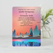 Invitation Lac d'hiver pittoresque avec Mariage de cerfs (Debout devant)