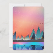 Invitation Lac d'hiver pittoresque avec Noël aux cerfs (Dos)