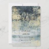 Invitation Lac Eau Vert Et Or Mariage de peinture moderne (Dos)