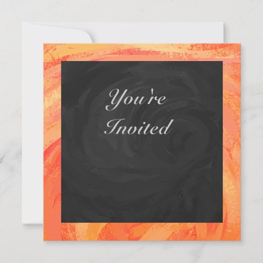 Invitation Lac Fire Orange et Monogramme noir (Devant)