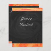 Invitation Lac Fire Orange et Monogramme noir (Devant / Derrière)