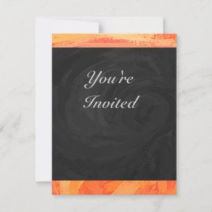 Invitation Lac Fire Orange et Monogramme noir