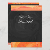 Invitation Lac Fire Orange et Monogramme noir (Devant / Derrière)