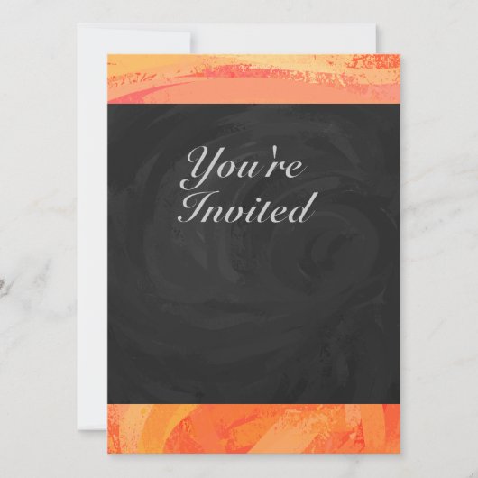 Invitation Lac Fire Orange et Monogramme noir (Devant)