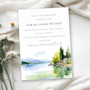 Invitation Lac Genève Suisse Aquarelle Anniversaire