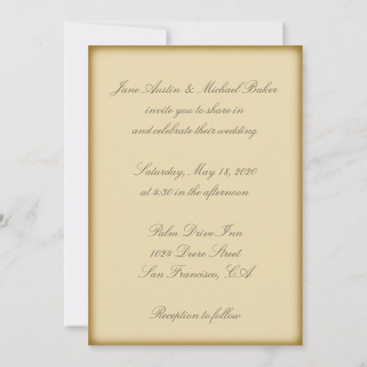 Invitation Lac Mariage irlandais à Kerry Irlande et bénédicti (Dos)