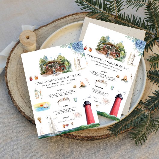 Invitation Lac Michigan | Weekend d'anniversaire