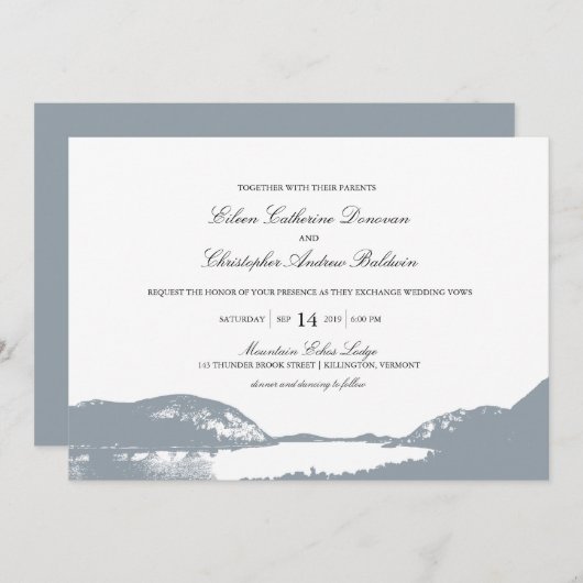 Invitation Lac Mountain | Mariage (Devant / Derrière)