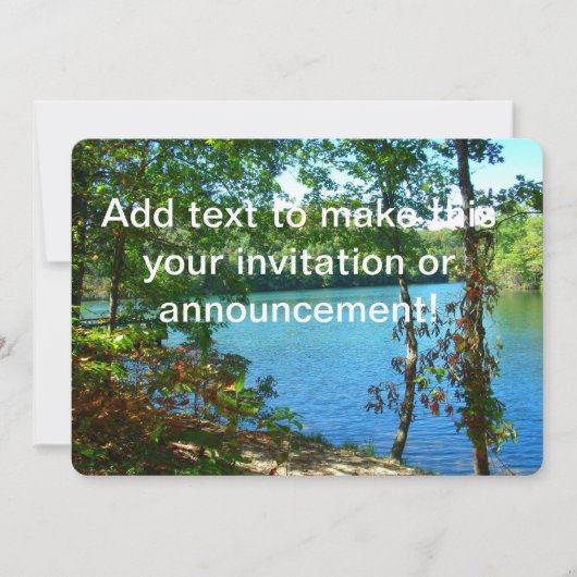 Invitation Lac sauvage en bois (Devant)