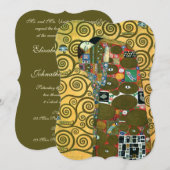 Invitation L'Accomplissement (L'étreinte) de Gustav Klimt Mar (Devant / Derrière)