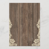 Invitation Lace and Wood Script Calligraphy Rustic Wedding (Dos)